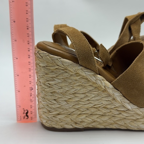 Marc Fisher Suede Espadrille Wedges Nelly Tan size 11 - Picture 3 of 5